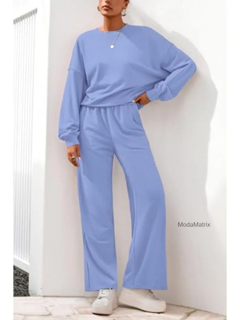 Women's 2 Piece Lounge Set Cotton Polyester Oversized Crewneck Sweatshirt &
